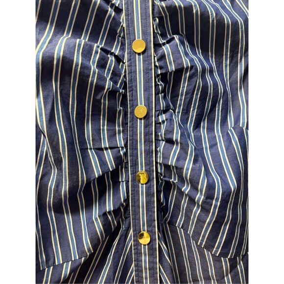 Derek Lam 10 Crosby Blue/White Striped Dutton Down Dress - Picture 5 of 8